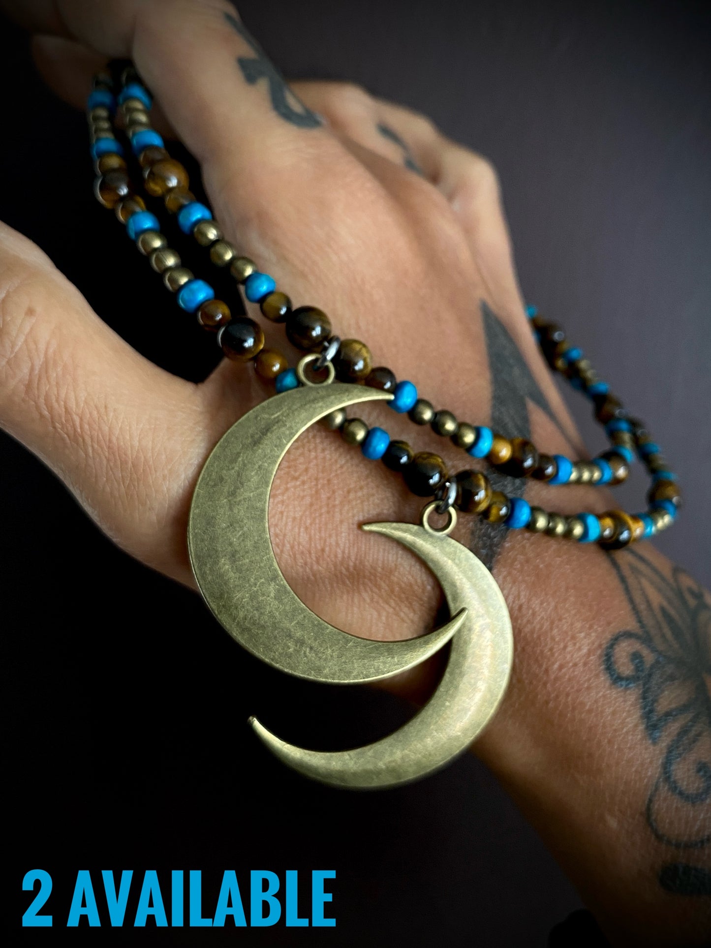 Boho ~ Tigers Eye Crescent Moon Choker