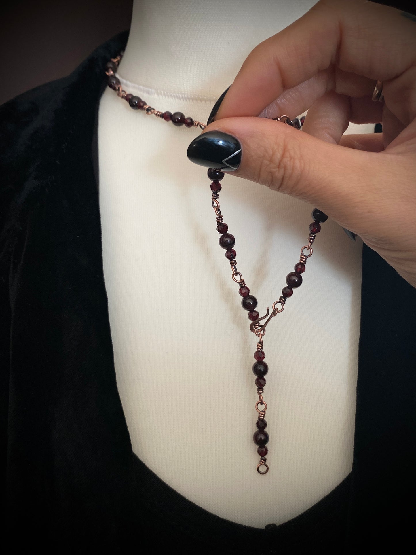 Garnet Choker & Bracelet Set