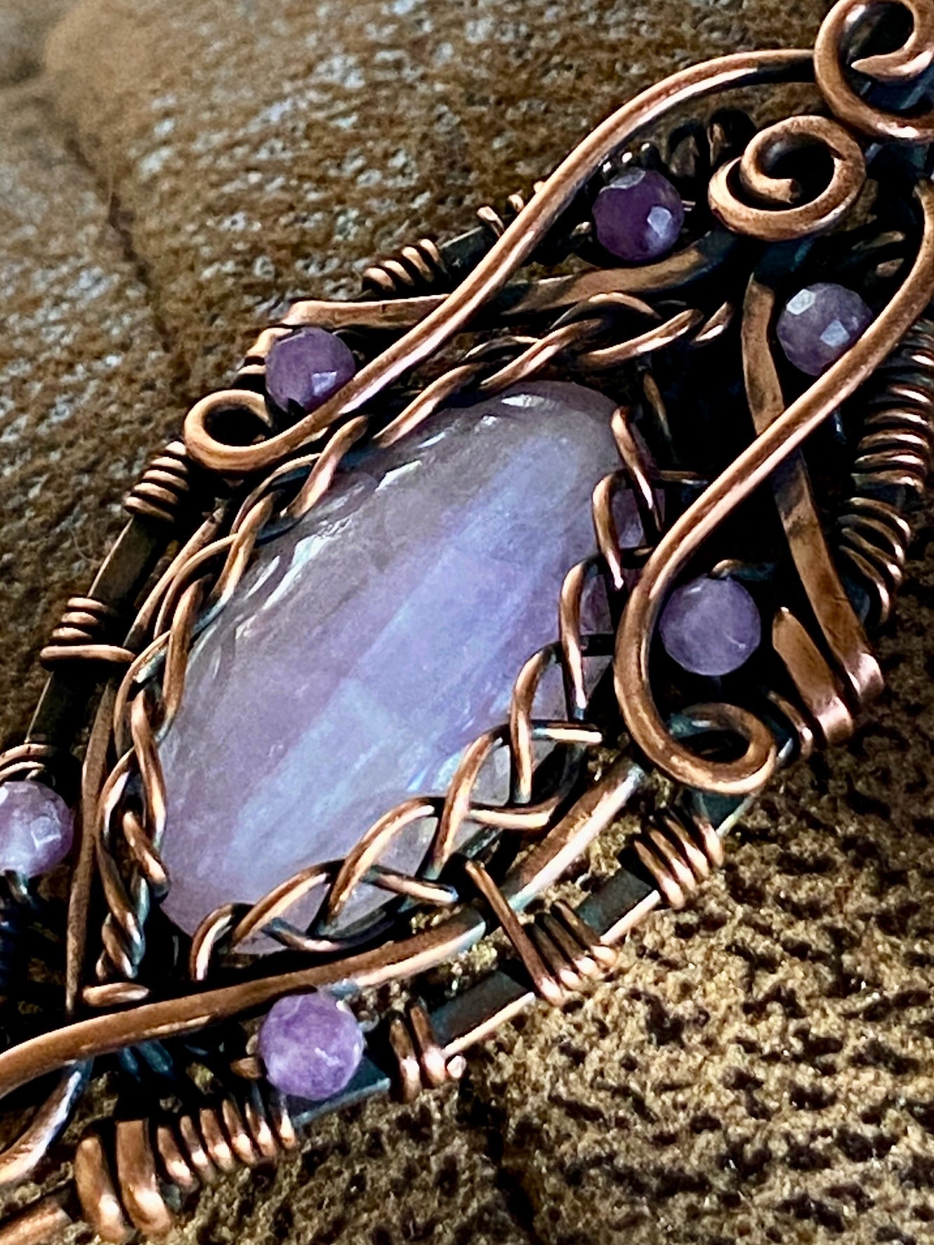 Kunzite & Lepidolite Yoni Pendant