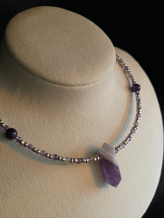 Amethyst Crystal Point Choker