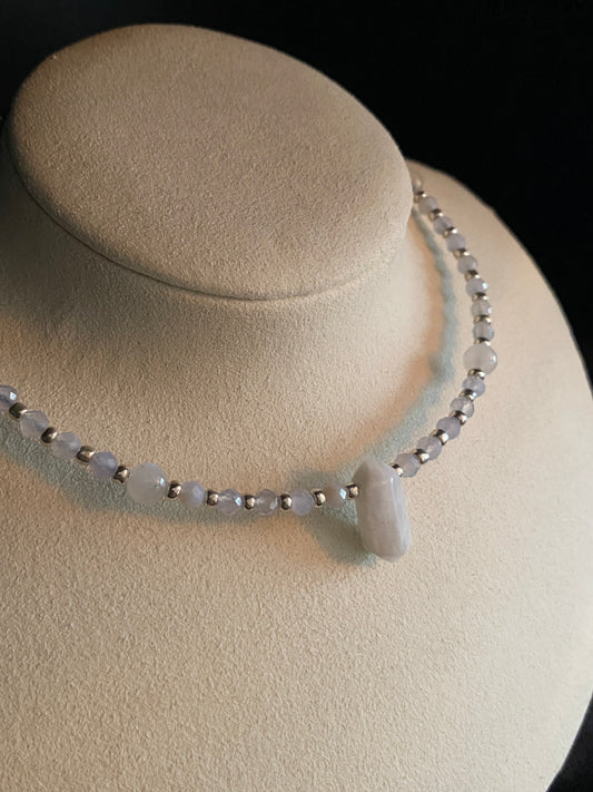 Rainbow Moonstone | Aquamarine Choker