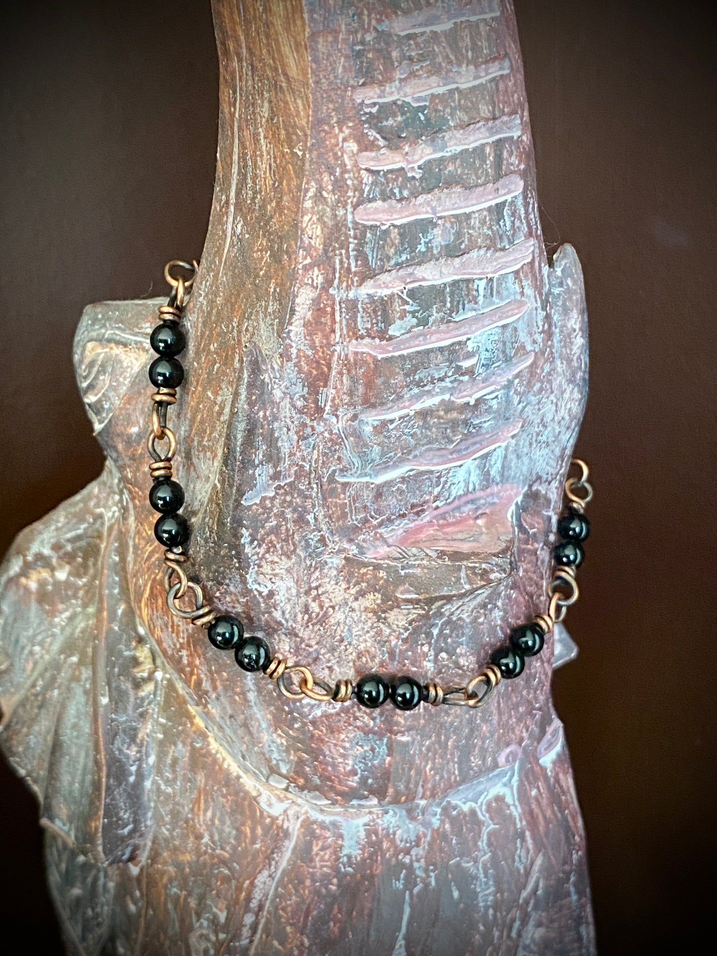 Double Black Tourmaline Bead Bracelet