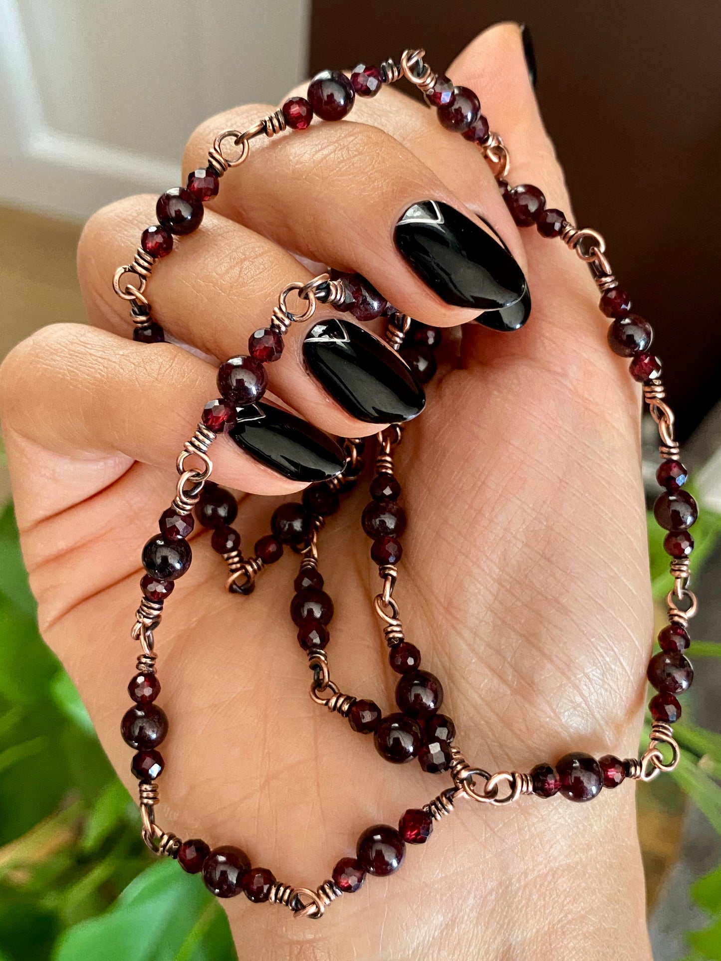 Garnet Choker & Bracelet Set