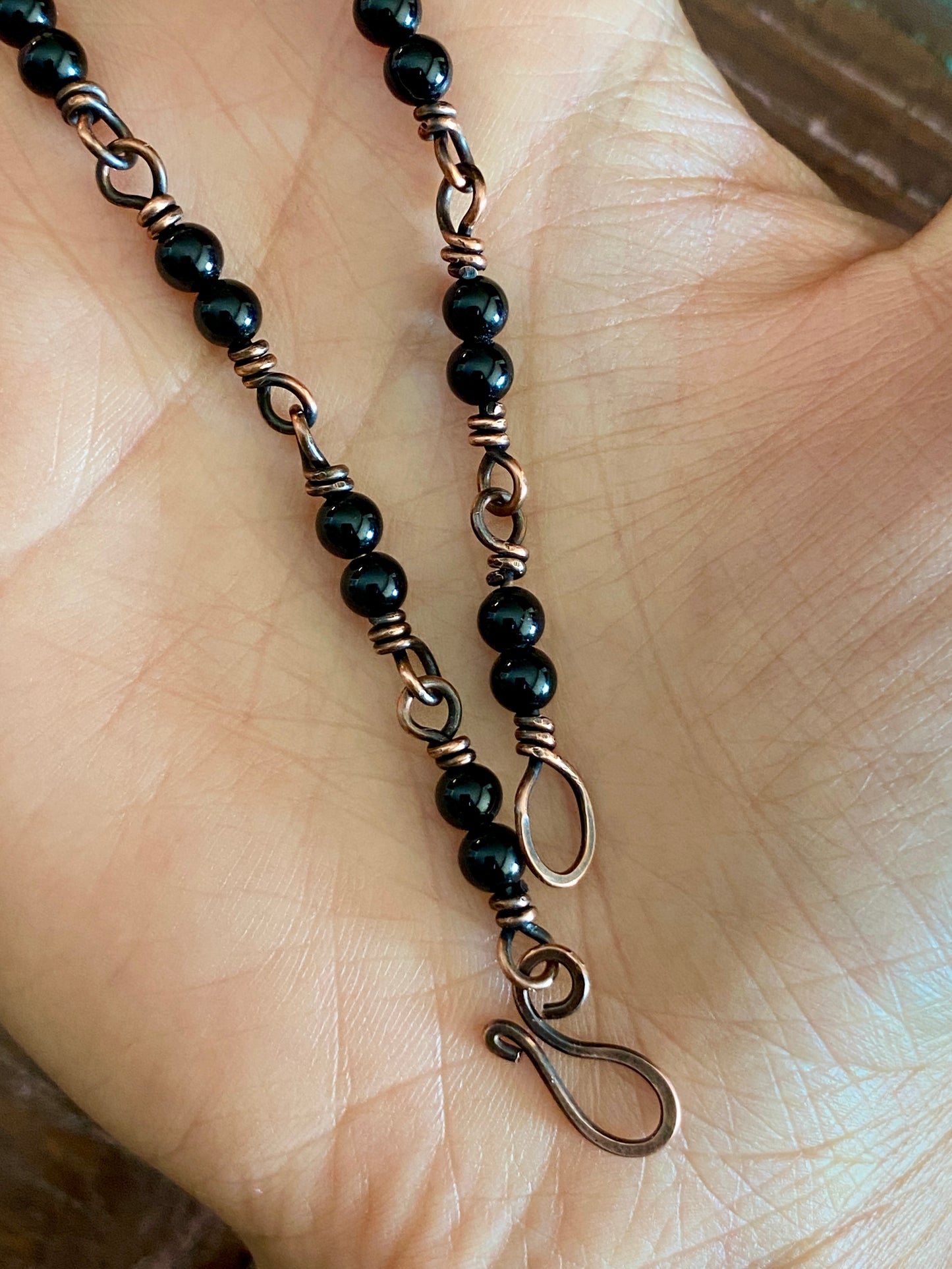 Double Black Tourmaline Bead Bracelet
