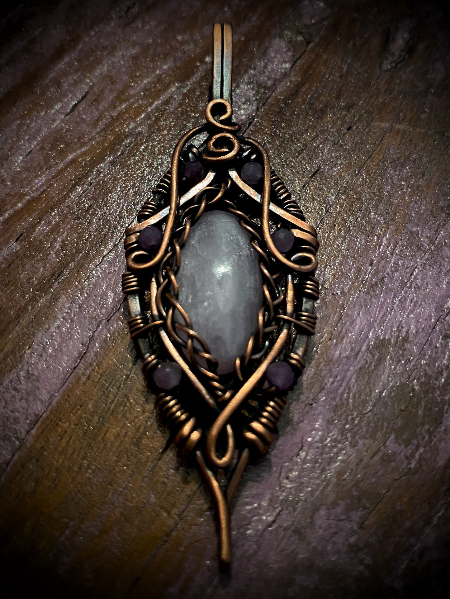 Kunzite & Lepidolite Yoni Pendant