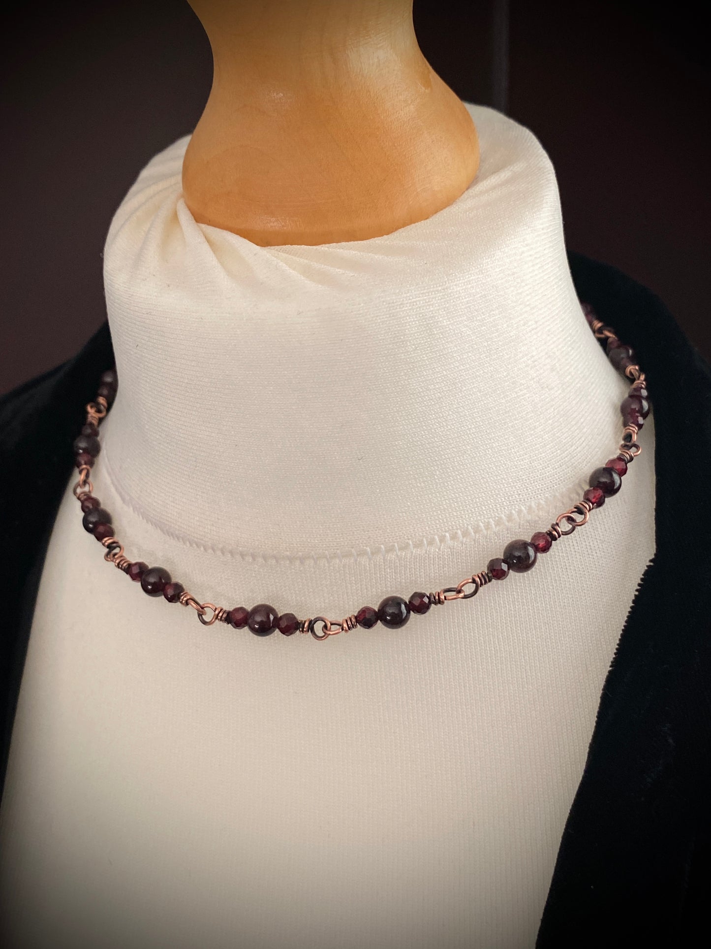 Garnet Choker & Bracelet Set