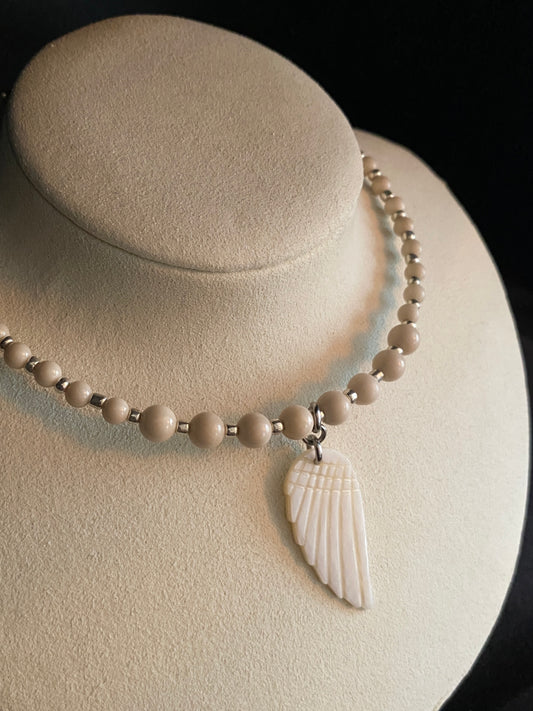 River Stone & Mother of Pearl Choker