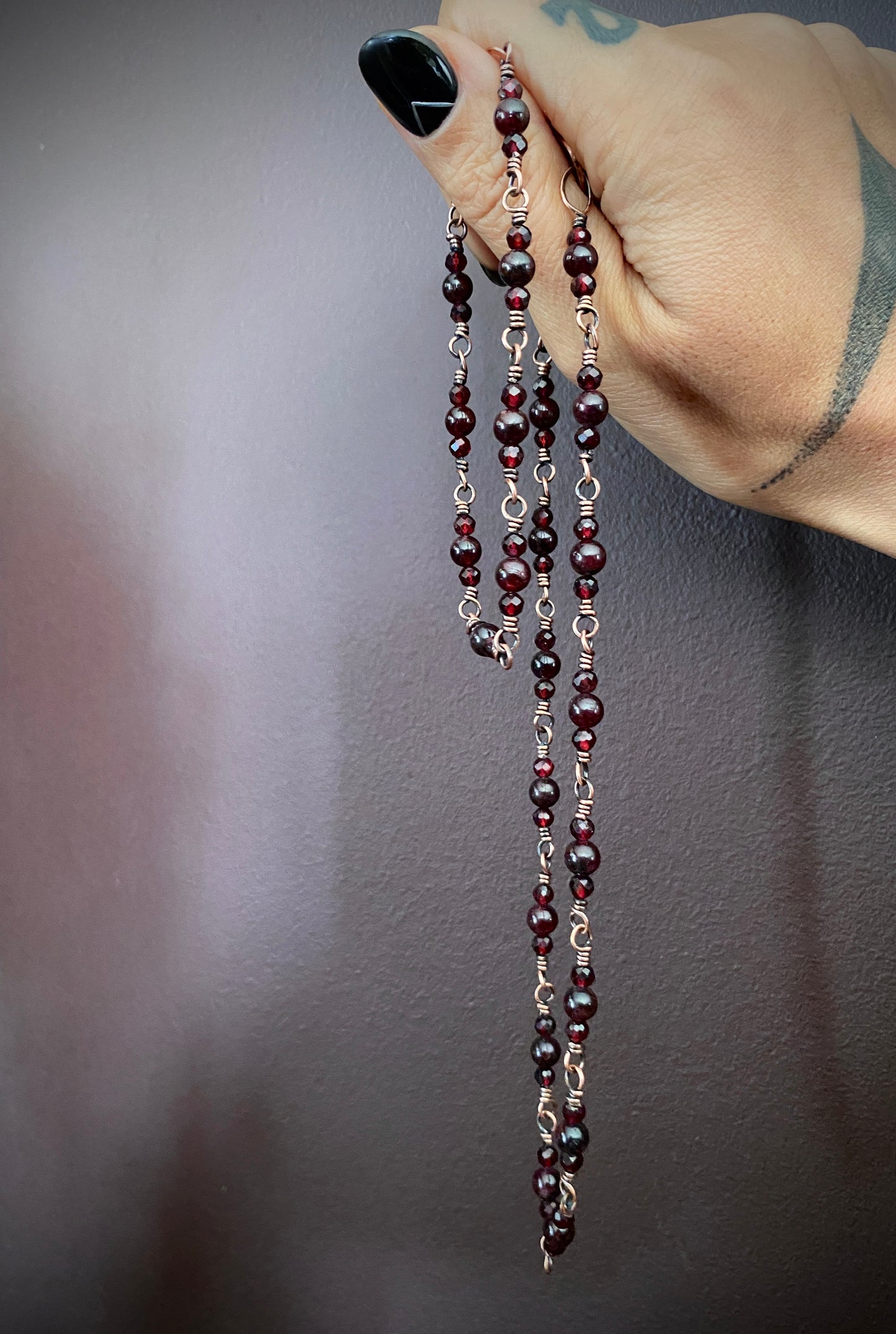 Garnet Choker & Bracelet Set