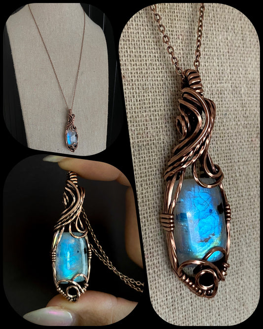 Rainbow Moonstone in Copper
